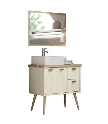 Mueble de baño Hydra con lavabo y espejo en color