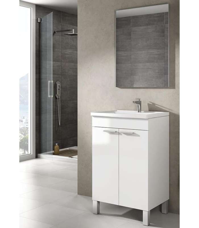 Furniture 50cm wide washbasin and Koncept mirror