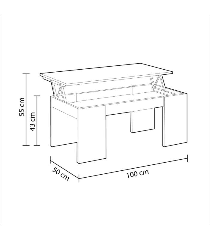 Mesa de café Lijar em várias cores 43-55 cm(altura)100