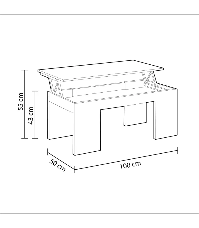Mesa de café Lijar em várias cores 43-55 cm(altura)100