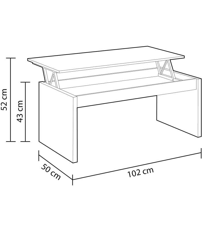 White gloss lifting center table