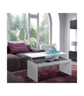 White gloss lifting center table