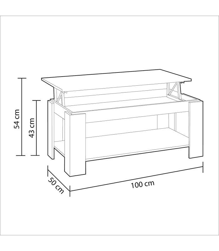 Ambit risetable coffee table in artik white