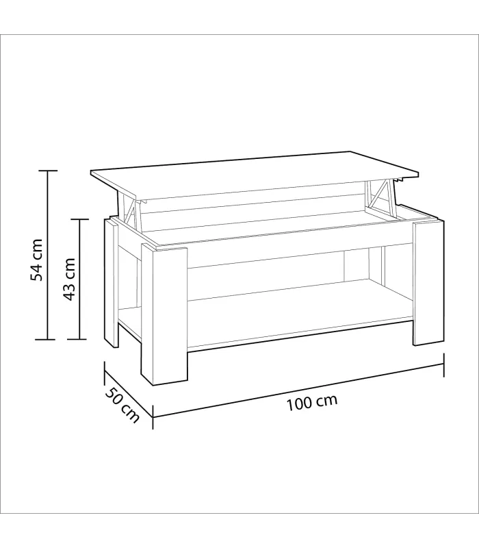 Ambit risetable coffee table in artik white