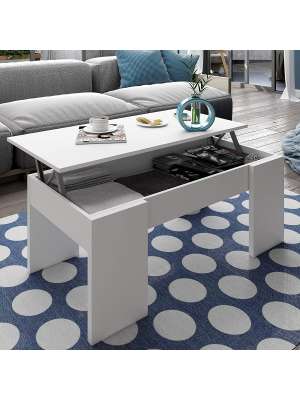 Mesa centro elevable Andujar en blanco Artik