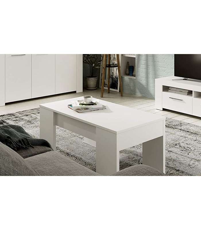 Mesa centro elevable Color Blanco Artik, Medidas: 100 cm