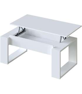 Mesa de centro elevable Zin blanco Artik, 100 cm (Ancho) x 50