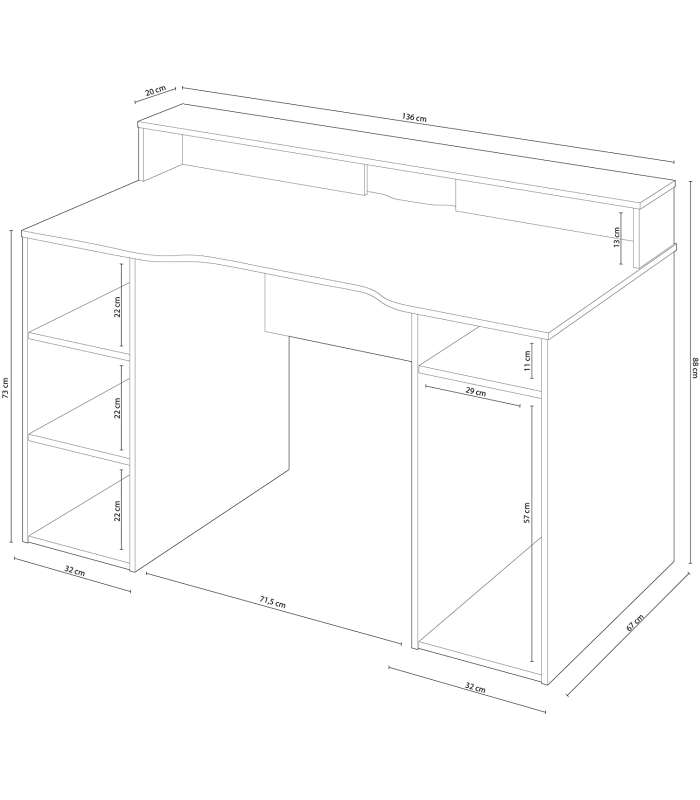 Frs Escritorios Mesa de ordenador color antracita Gamer gris 88