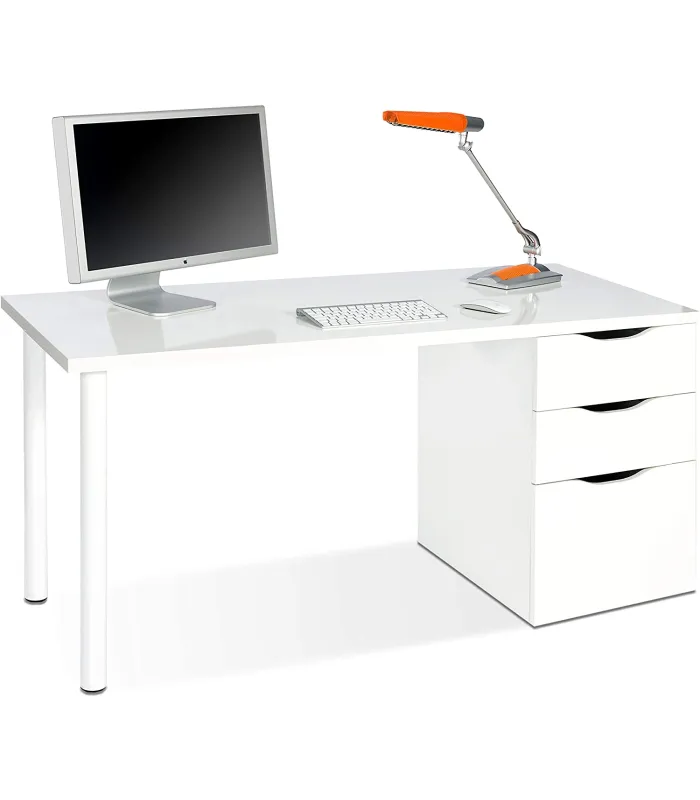 Mesa de ordenador reversible Seul en blanco