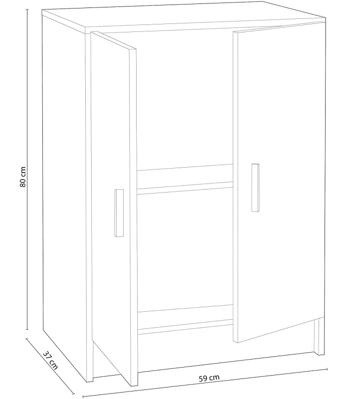 Multipurpose cabinet white hem Use 59 cm wide