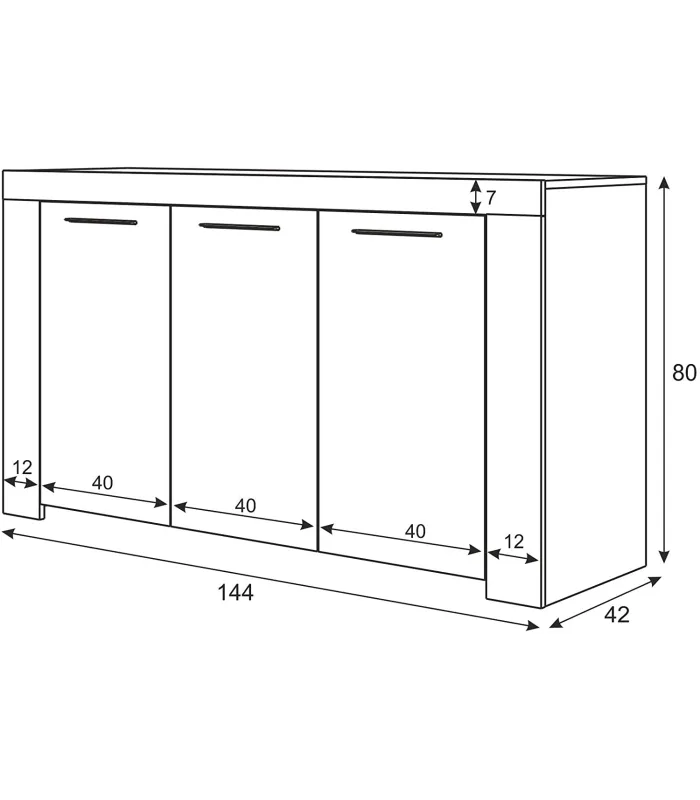 Aparador Buffet Nous Blanco Artik 80x144 cm