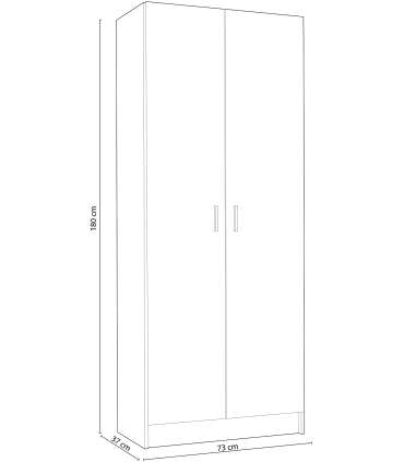 Broom cabinet 2 doors white 73 cm wide