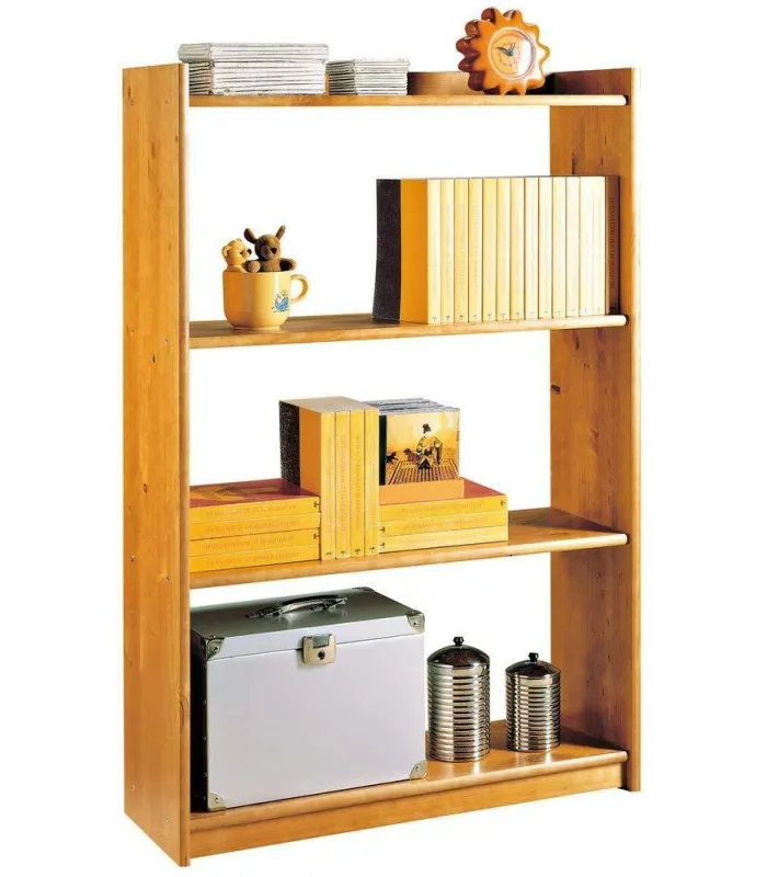 Estantería 4 baldas Altea en madera maciza color miel