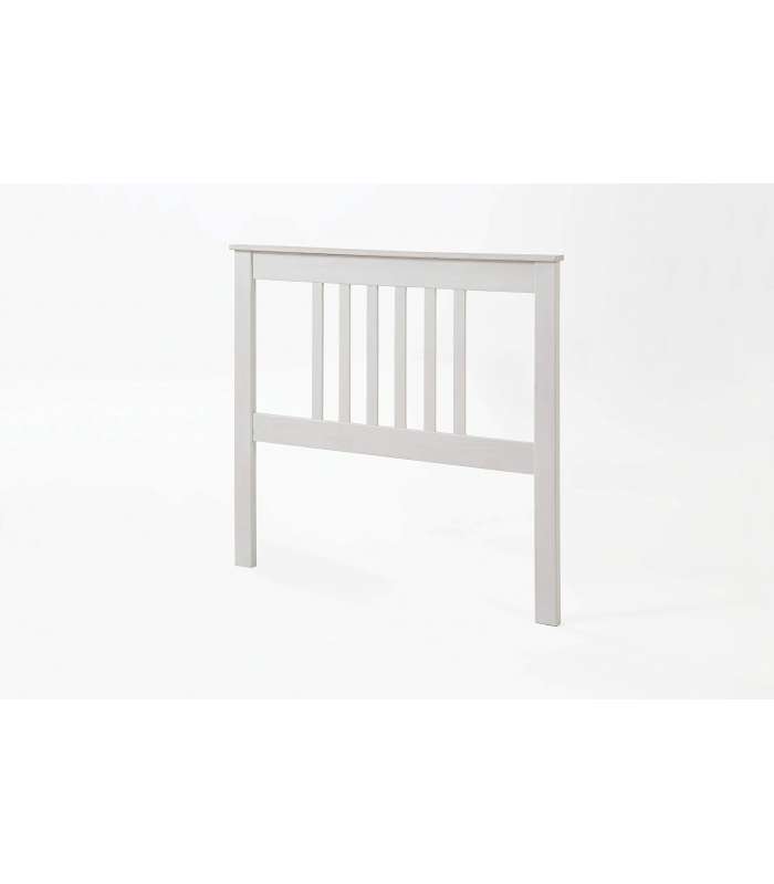 Dogar Cabecero Tabac Pino Macizo, para Cama somier de 135, Color Blanco Translucido 100x147x2  Alto-Ancho_Fondo