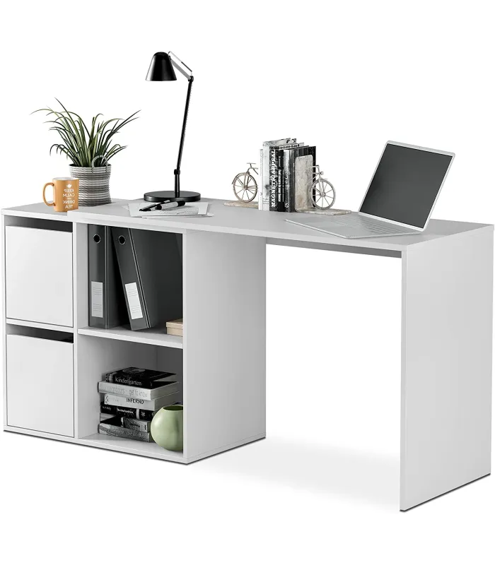 Escritorio Adapta blanco con 2 puertas y 2 huecos