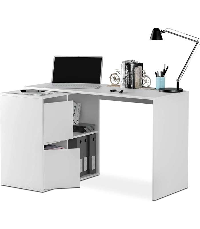 Desk Fits with 2-door, 2-hole reversible buc.