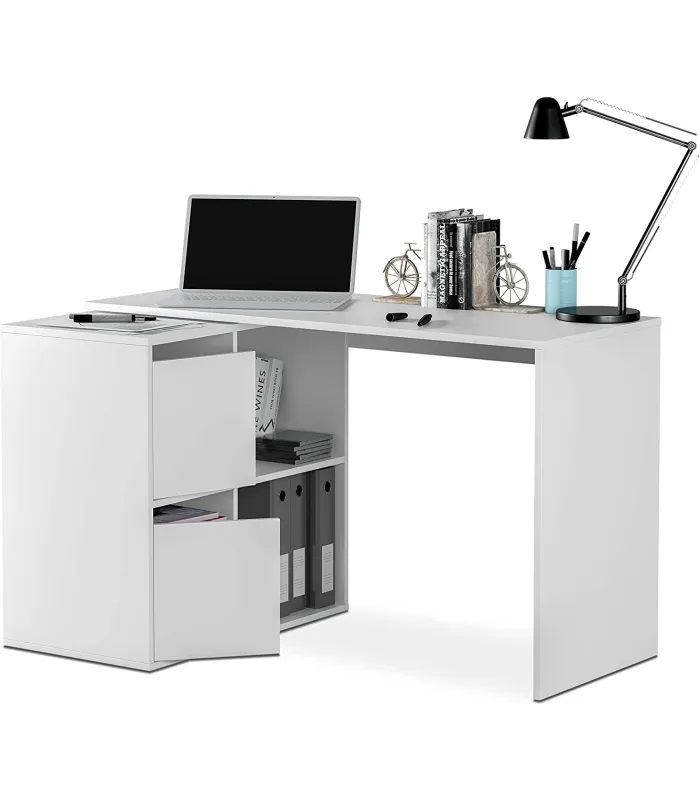 Escritorio Adapta blanco con 2 puertas y 2 huecos
