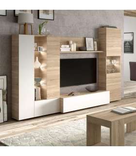 Disegno living room furniture in Canadian oak and bright white