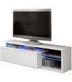 Modern TV Cabinet, Living Room Furniture Selena Bright White and LED Lights, Size: 150 cm (W) x 43 cm (H) x 41 cm (D)