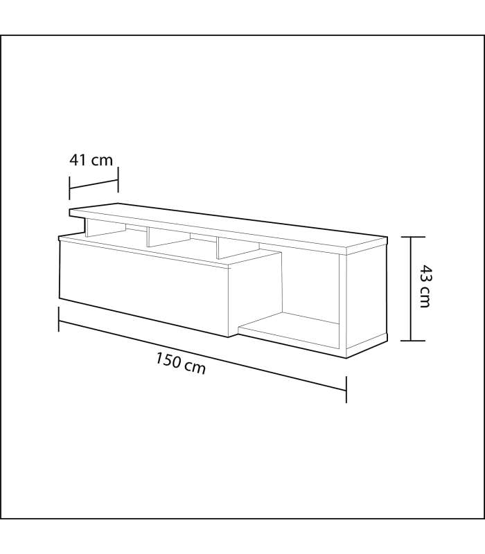 Modulo de TV Moderno, Mueble Salon Selena Blanco Brillo y Luces