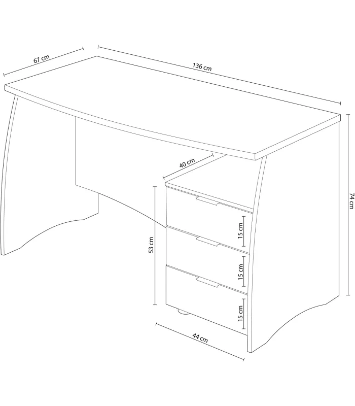 Frs Mesas ordenador-oficina Mesa despacho Zoe con buc tres