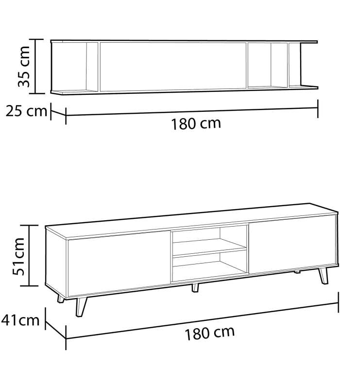 Televisão da sala de estar Alcontar 51 cm(altura)180