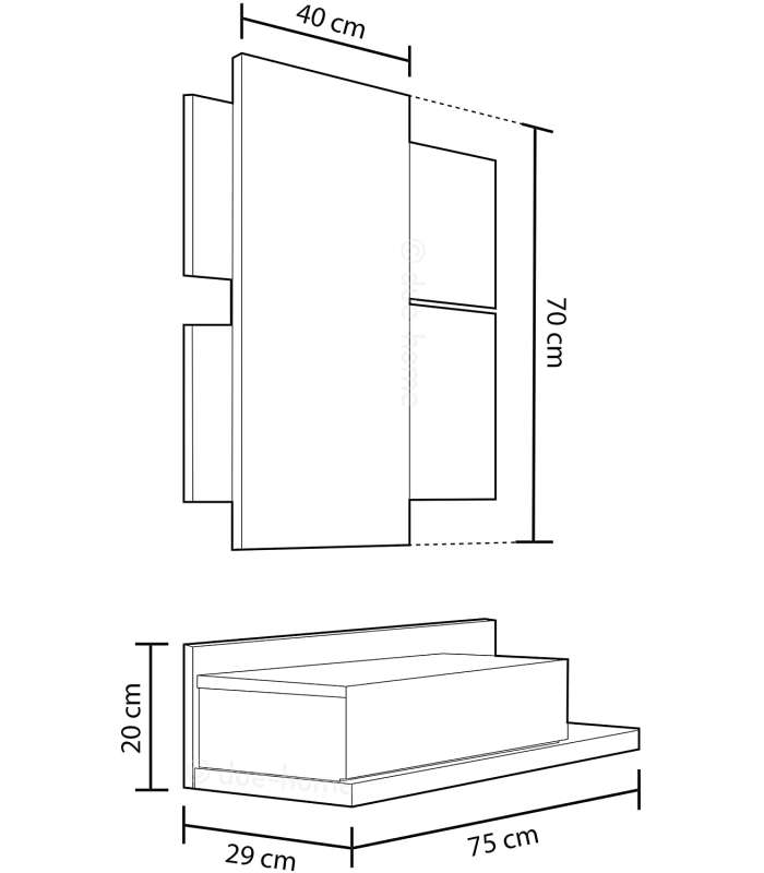 Hall with drawer + Modern Mirror