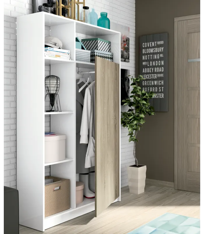 Receptor de Roupeiro Neo em carvalho/branco, 187x100x35 cm