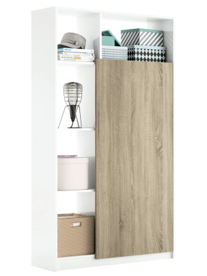 Armario Recibidor Neo en roble y blanco, 187x100x35 cm
