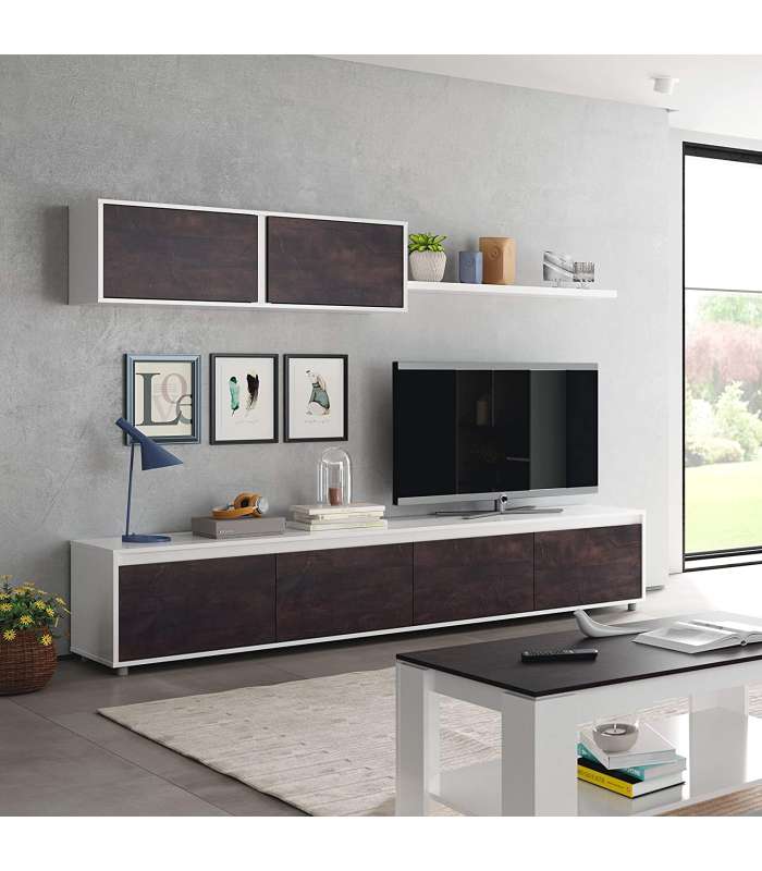 Mueble salon Estambul Blanco Artik- Oxido 43 cm(alto)200