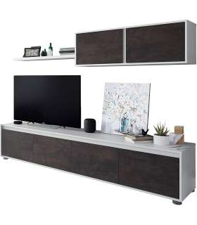 Mueble salon Estambul Blanco Artik- Oxido 43 cm(alto)200