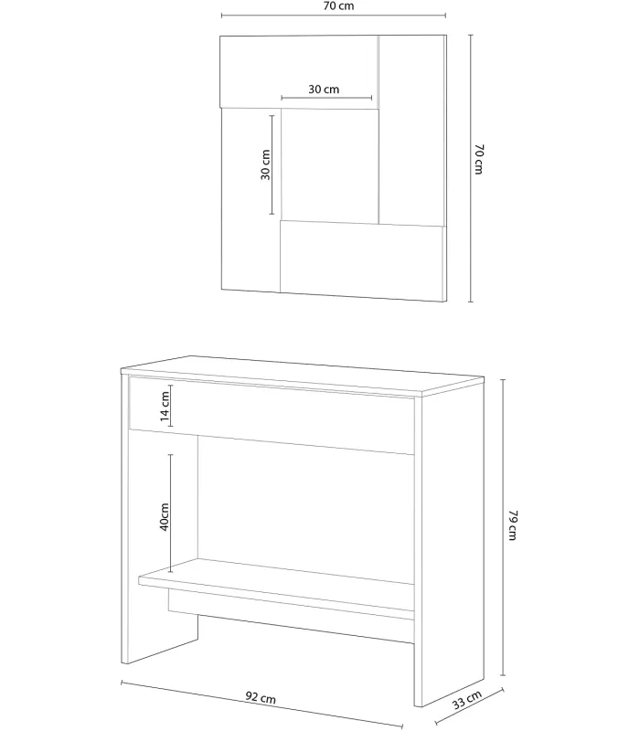 Frs Entraditas y recibidores Mueble consola Luz con cajón y