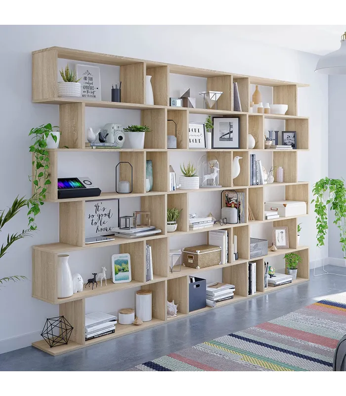 Prateleira alta em carvalho canadense, 192x80x25 cm