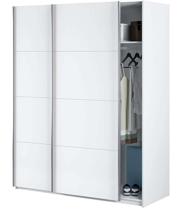 Wardrobe with two sliding doors Arya 150 cm in white artik