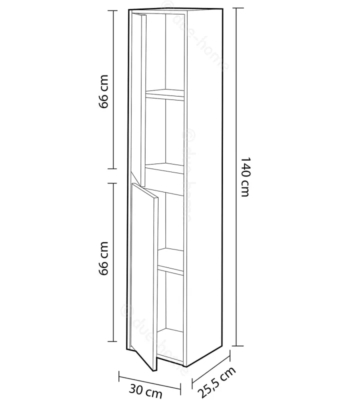 Columna suspendida Loa para baño 2 puertas nordik 140 cm