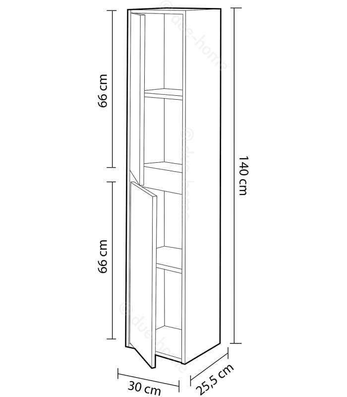 Suspended bath column 2 doors nordik