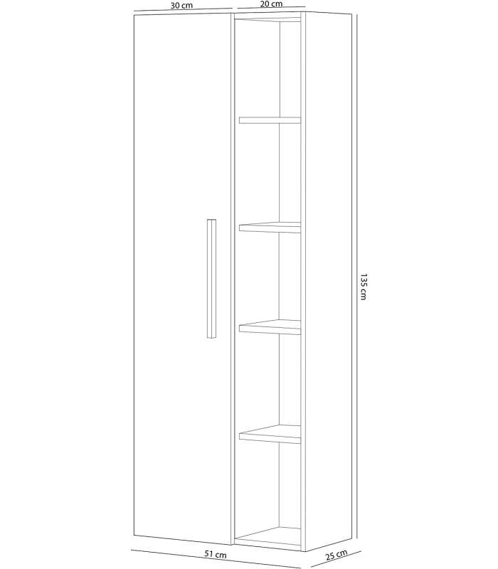 Frs Armarios-estanterias baño Columna suspendida para baño con