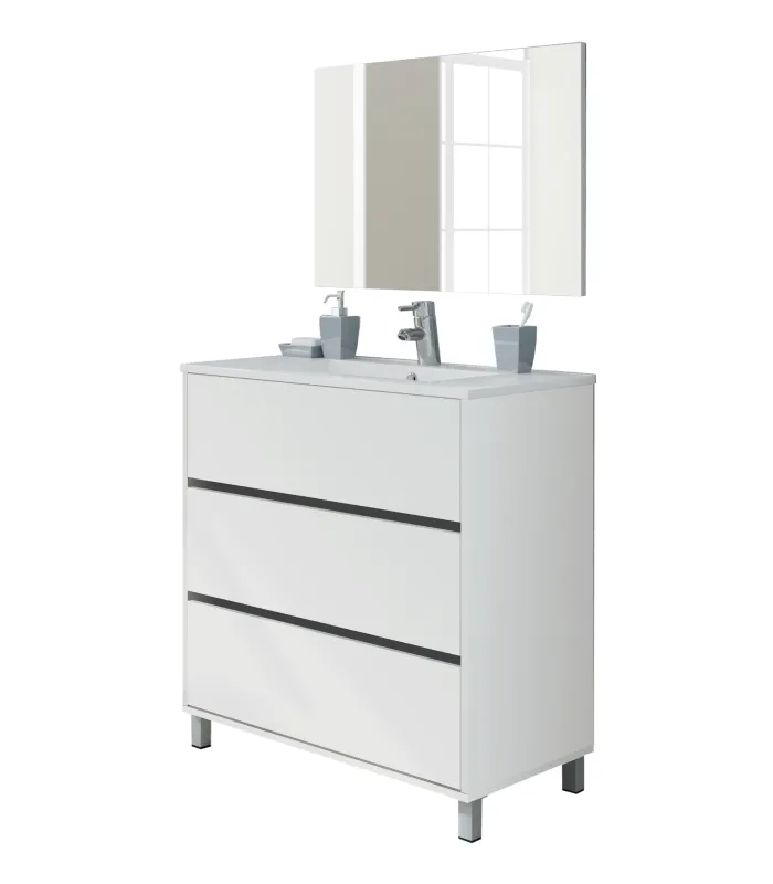 Mueble lavabo Kalma blanco, 90x81,5x46,5 cm