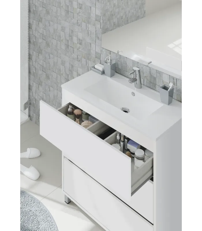 Mueble lavabo Kalma blanco, 90x81,5x46,5 cm