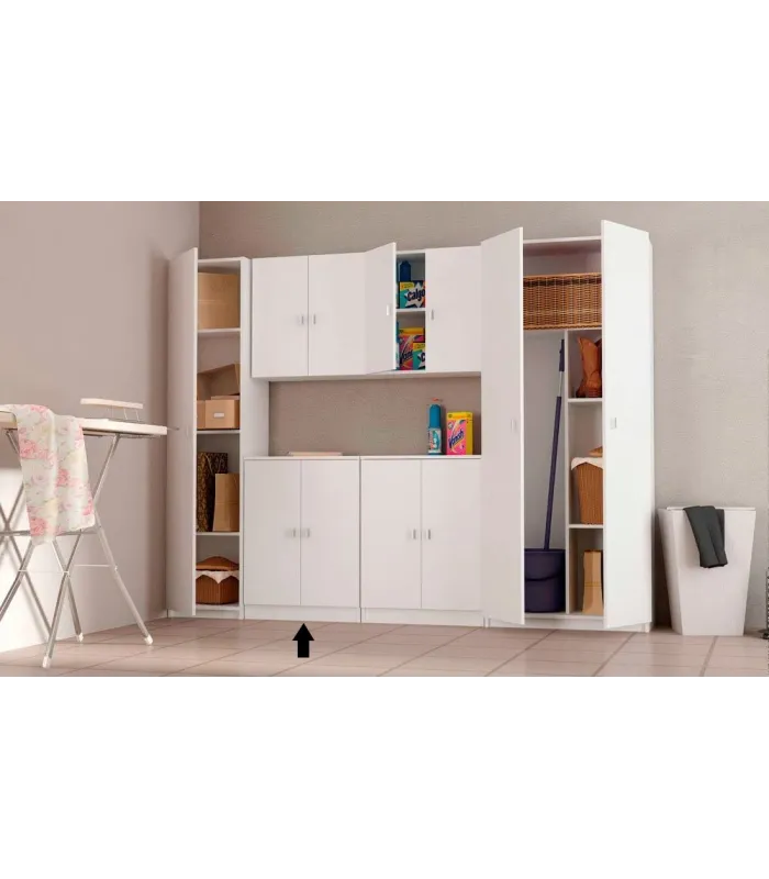 MD BLOCK Lavadero Armario bajo dos puertas en acabado color