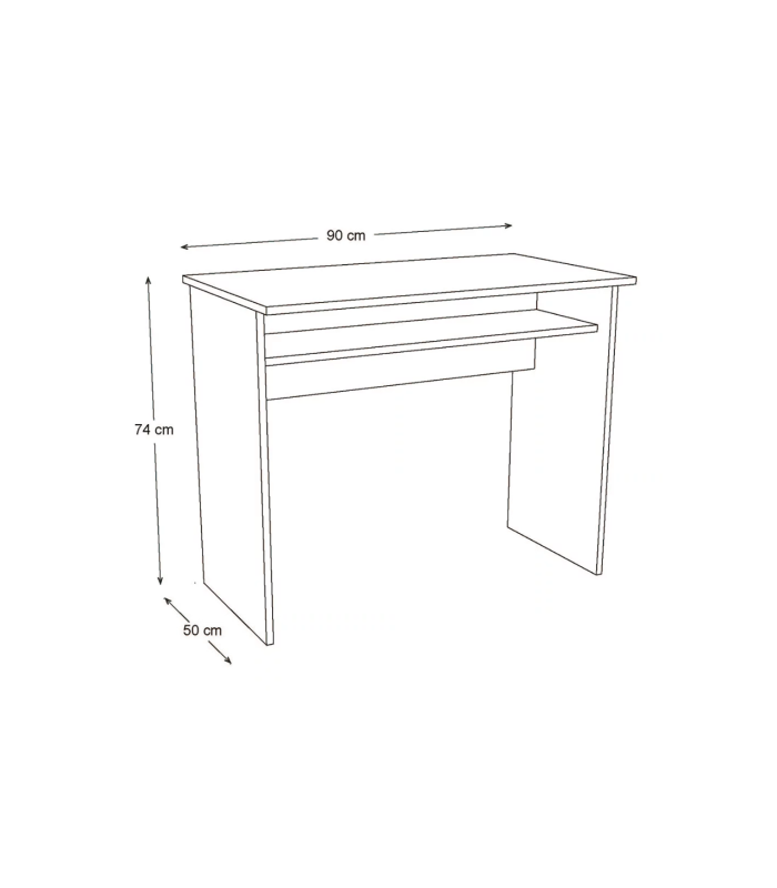 Desk with inner shelf fixed several colors.