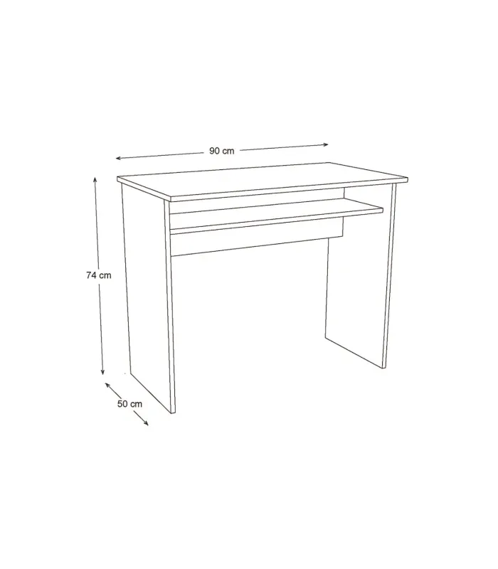 Desk with inner shelf fixed several colors.