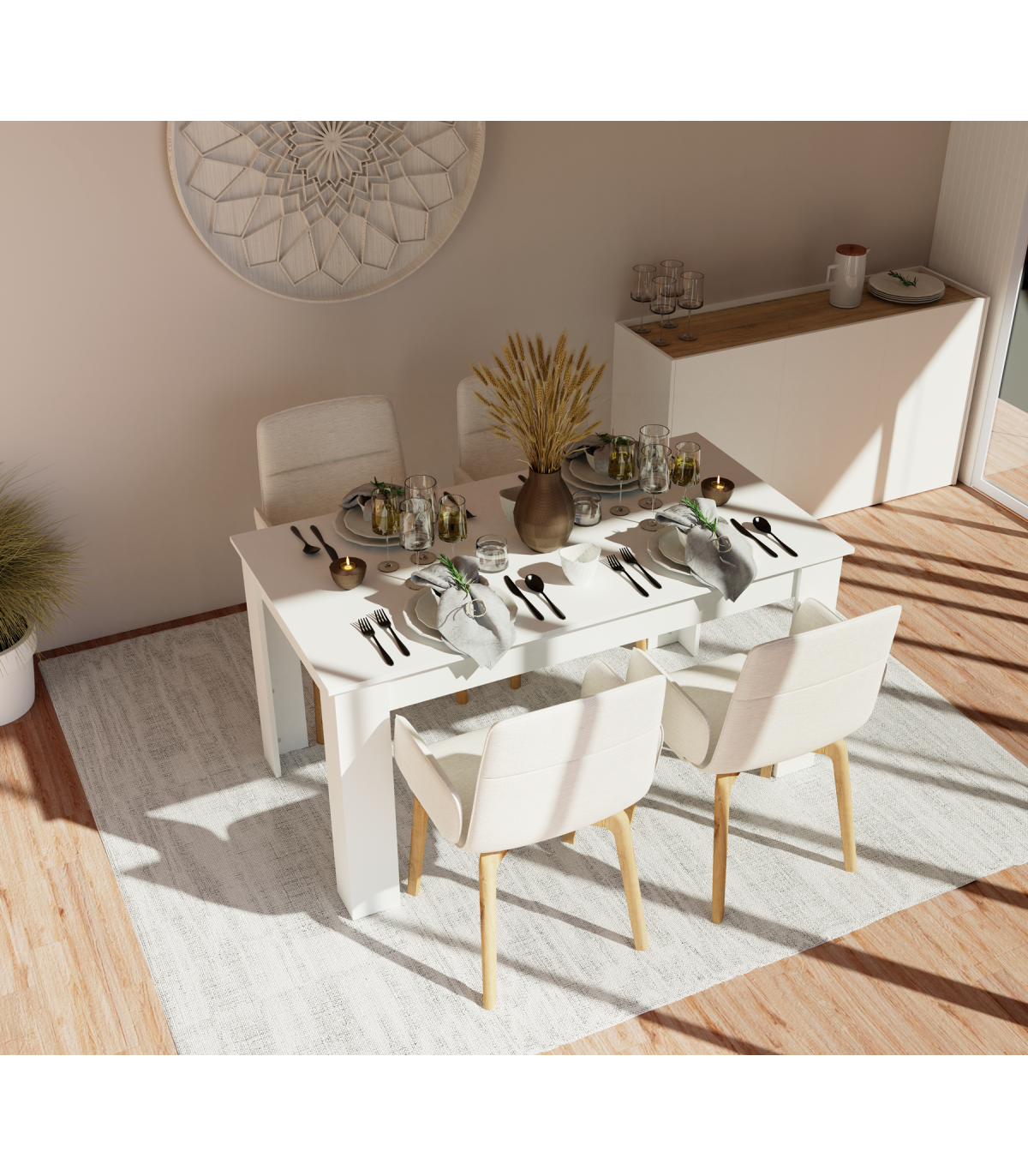 Mesas y sillas de cocina y comedor fijas y extensibles y terraza
