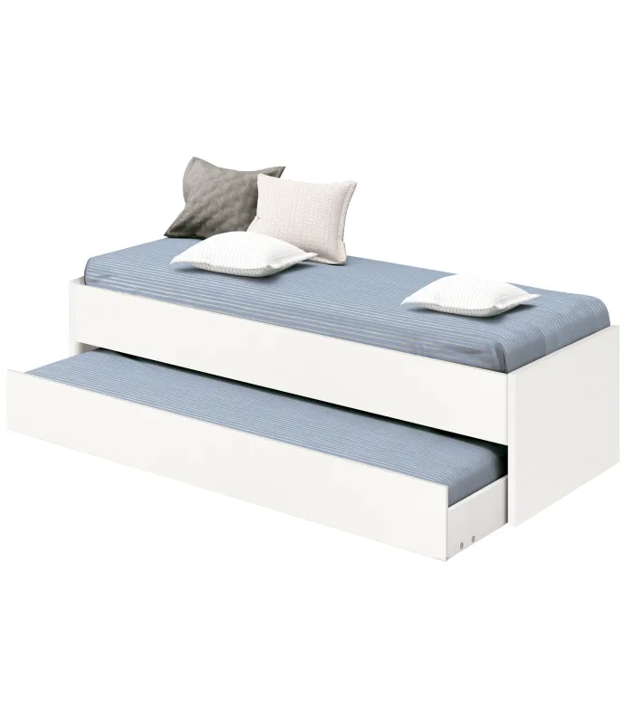Cama nido Tibet blanca, 54x202x97 cm, ideal para dormitorios