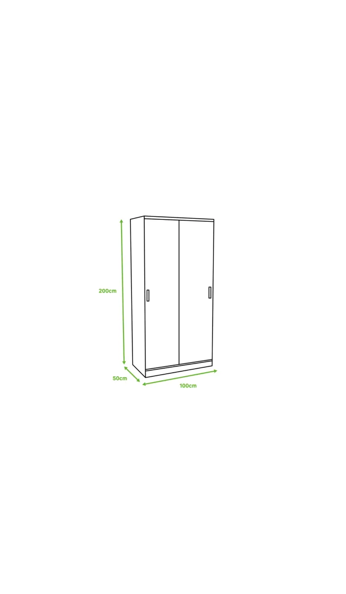 Armario 2 puertas correderas acabado roble o blanco 200