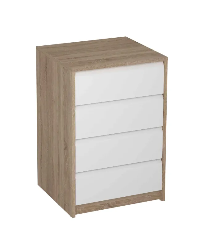 Cajonera Madrid de 50 cm en blanco y roble