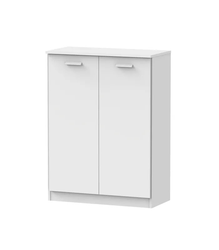 Armario multiusos blanco mate 2 puertas, 5 estantes