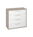Comfortable 4 drawers oak cortez/white.