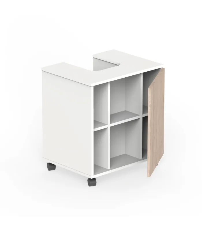 Mueble baño Sintra, acabado roble aurora, 64x59x45cm
