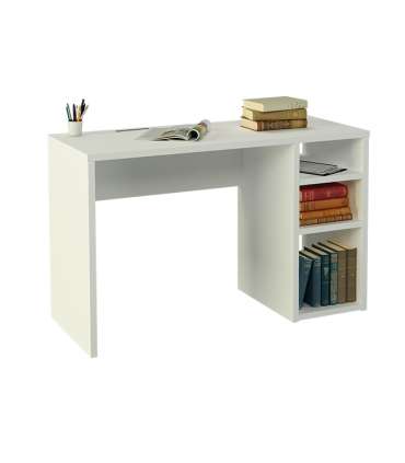 Study table with oak or white shelves.